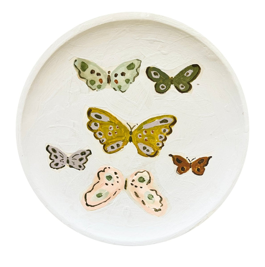 Butterfly Plate No. 3, Original 8x8 Handpainted Plate - Liza Pruitt