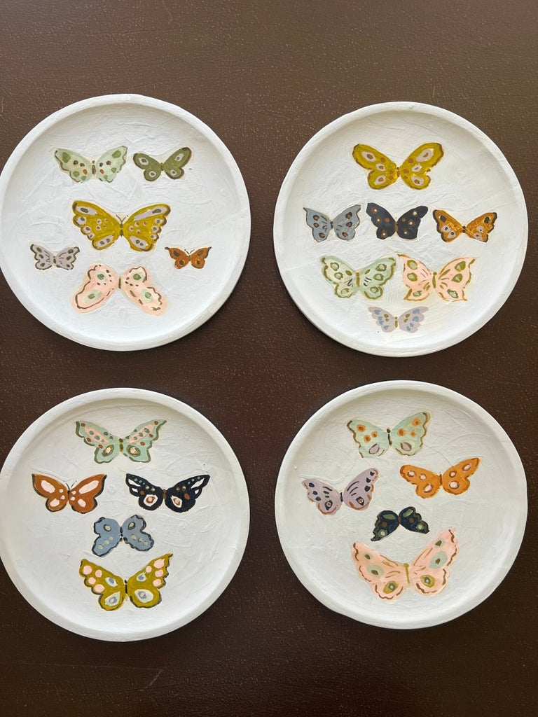 Butterfly Plate No. 4, Original 8x8 Handpainted Plate - Liza Pruitt