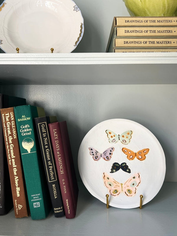 Butterfly Plate No. 4, Original 8x8 Handpainted Plate - Liza Pruitt