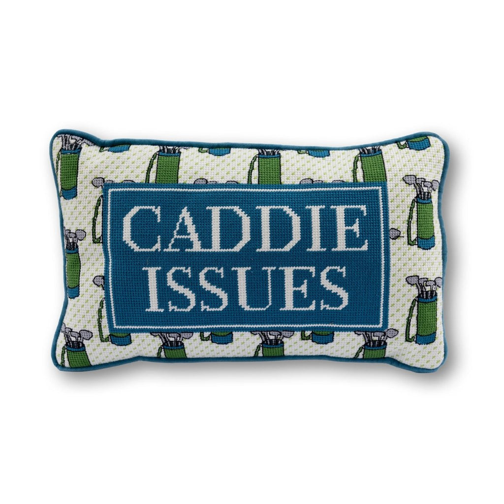Caddie Issues Needlepoint Pillow - Liza Pruitt