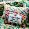 Caviar and Cash Needlepoint Pillow - Liza Pruitt