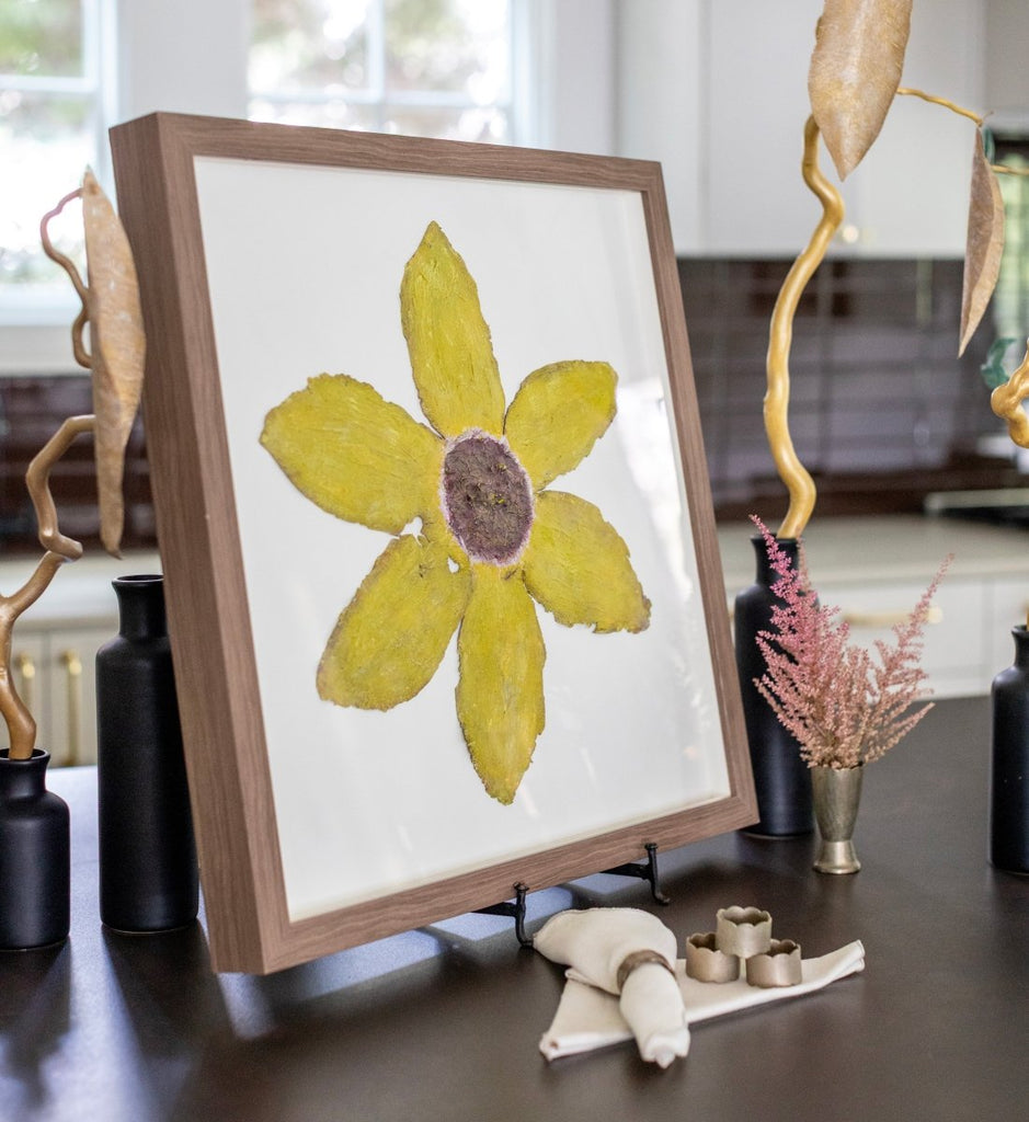 Chartreuse Summer Flower I | 22" h x 22" w | Framed - Liza Pruitt