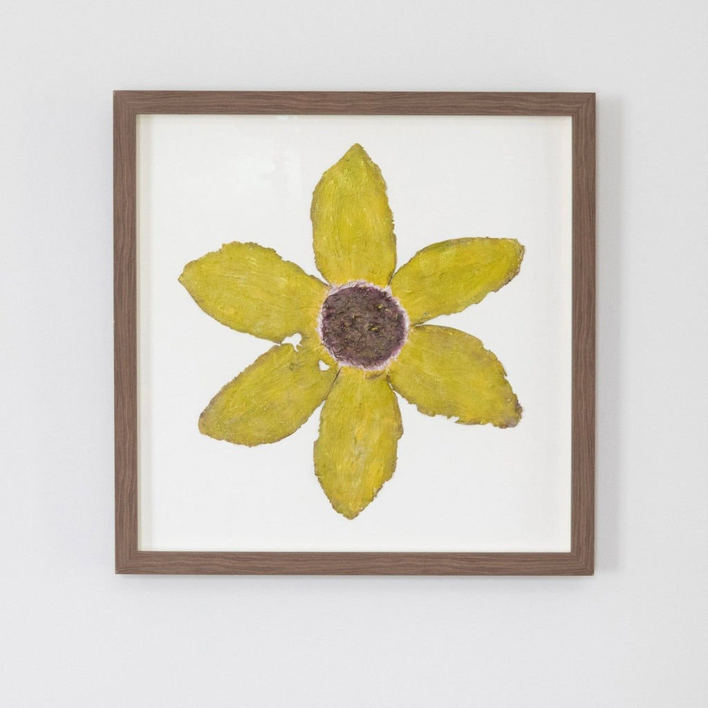 Chartreuse Summer Flower I | 22" h x 22" w | Framed - Liza Pruitt