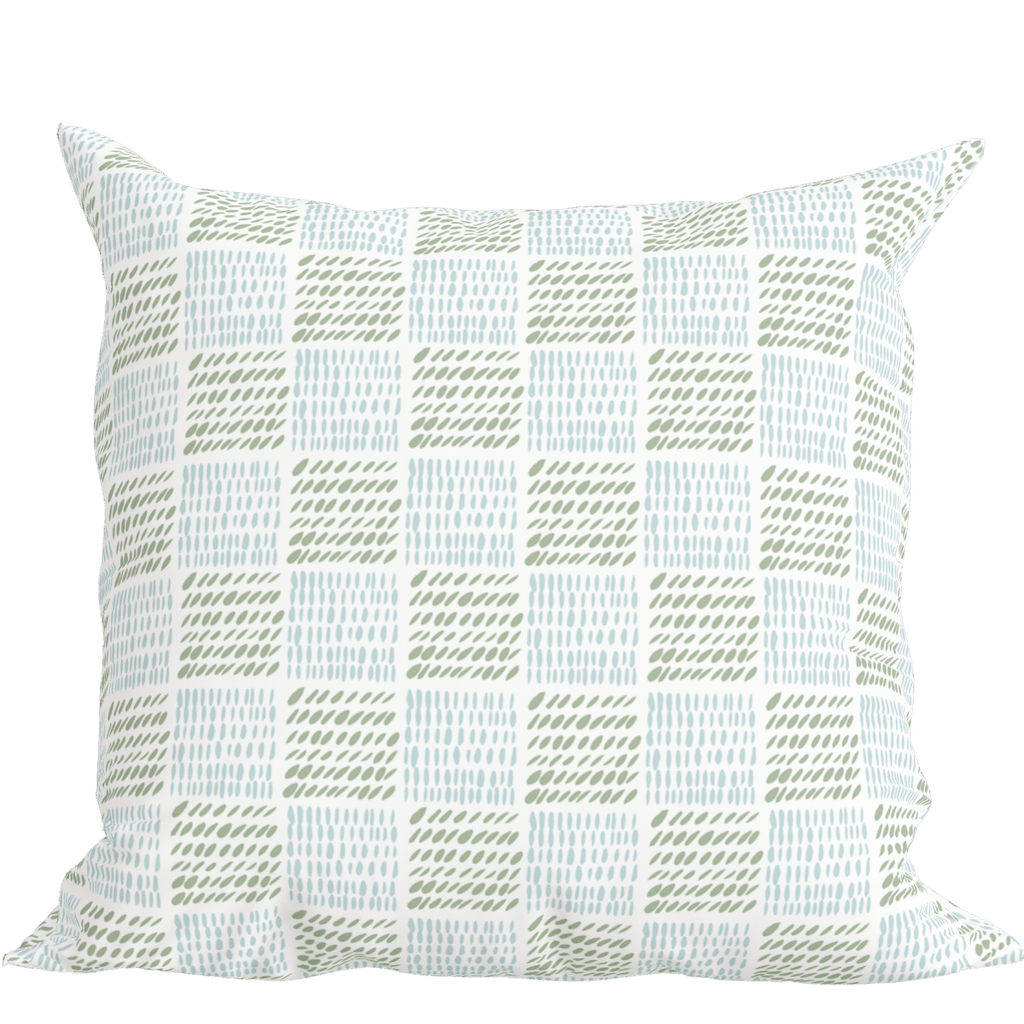 Checkers Pillow in Light Blue Green - Liza Pruitt