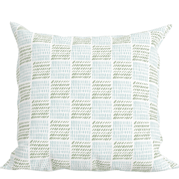 Checkers Pillow in Light Blue Green - Liza Pruitt