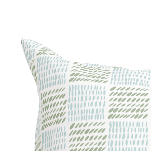 Checkers Pillow in Light Blue Green - Liza Pruitt