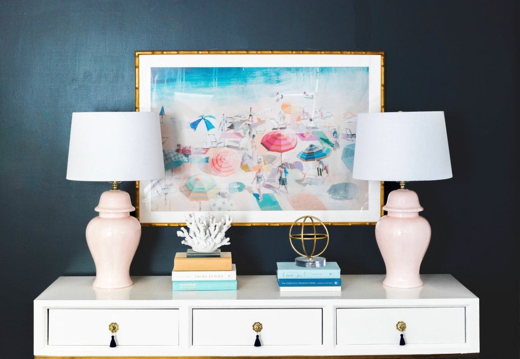 Cherry Blossom Light Pink Ginger Jar Lamp - Liza Pruitt