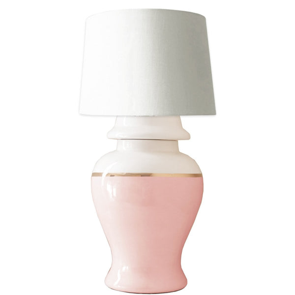 Cherry Blossom Pink Color Block Ginger Jar Lamp - Liza Pruitt