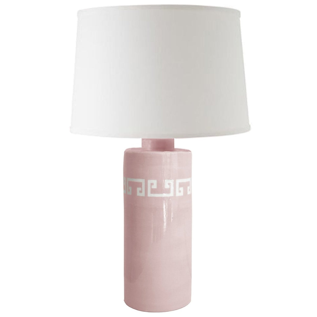 Cherry Blossom Pink Greek Key Column Lamp - Liza Pruitt