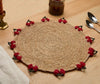 Cherry Scalloped Edge Placemat – 14” Hand - Crocheted Raffia – Artisan Summer Table Decor – Coastal & Boho Dining - Liza Pruitt