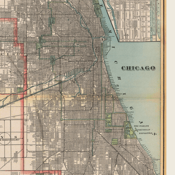 Chicago, Illinois - Vintage Map - Liza Pruitt