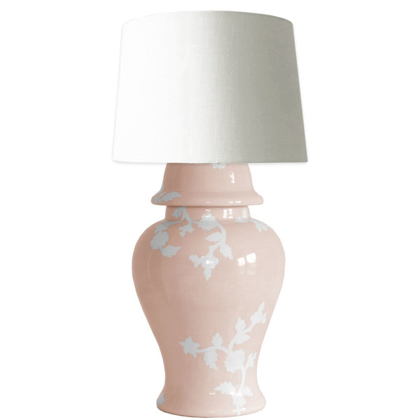 Chinoiserie Dreams Ginger Jar Lamp in Blush - Liza Pruitt