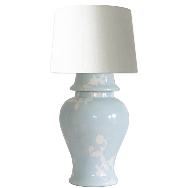 Chinoiserie Dreams Ginger Jar Lamp in Hydrangea Light Blue - Liza Pruitt