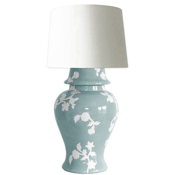 Chinoiserie Dreams Ginger Jar Lamp in Lamb's Ear Blue - Liza Pruitt
