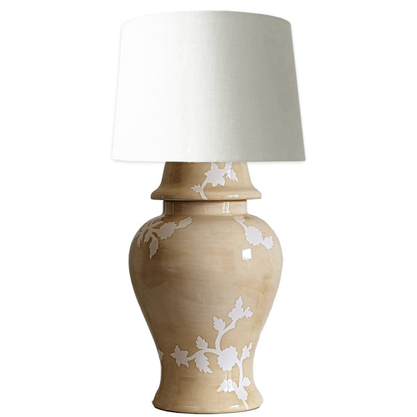 Chinoiserie Dreams Ginger Jar Lamp in Sand - Liza Pruitt