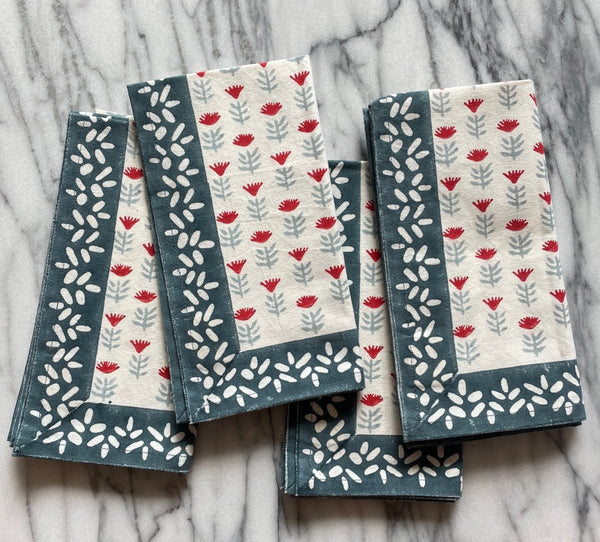 Claire Dinner Napkin in Poppy - Liza Pruitt