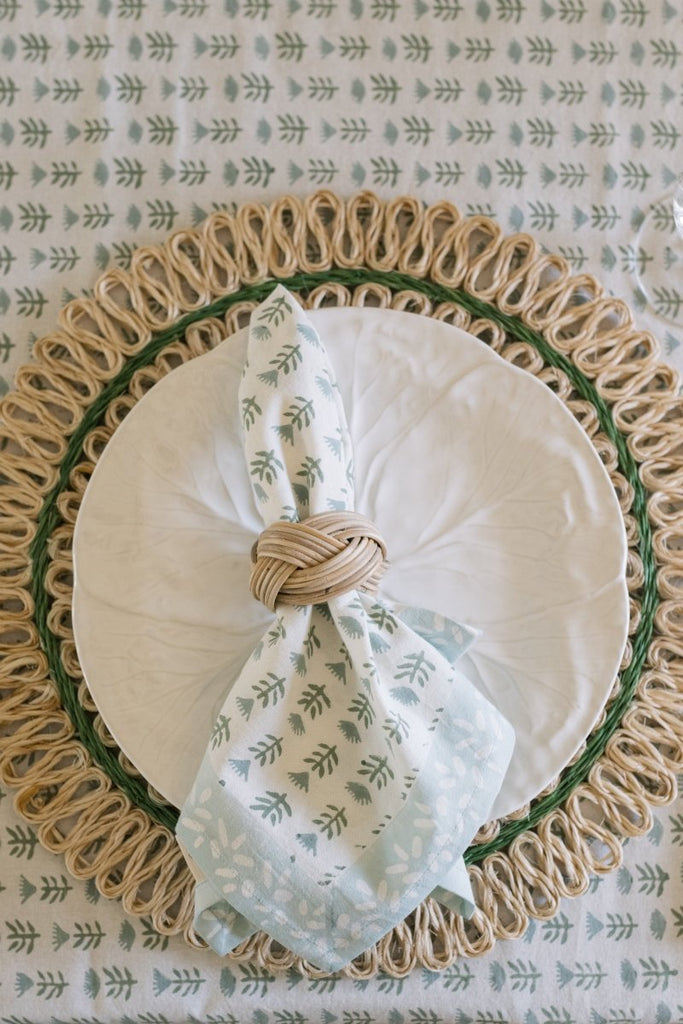 Claire Dinner Napkin in Serene | Block Printed, Set of 4 – Ceae Shop - Liza Pruitt