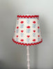 Claire Poppy with Red Ric Rac - Lampshade for Cordless Lamps - Liza Pruitt