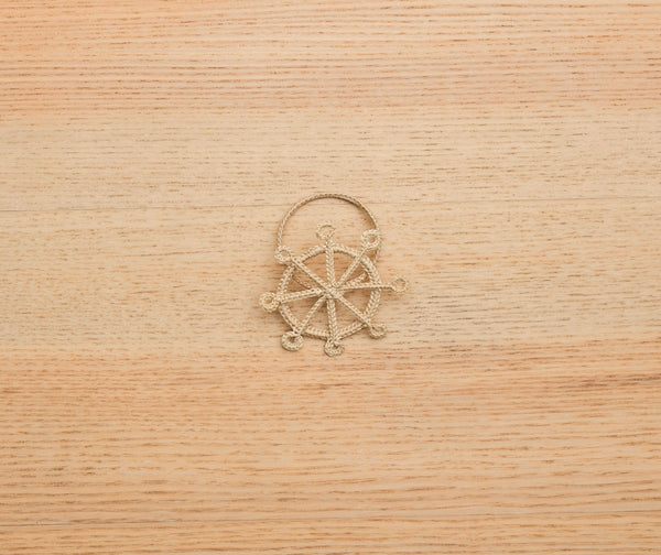 Coastal Ship Wheel Napkin Ring – 2.5” Handwoven Iraca Palm – Nautical Table Decor from Colombia - Liza Pruitt