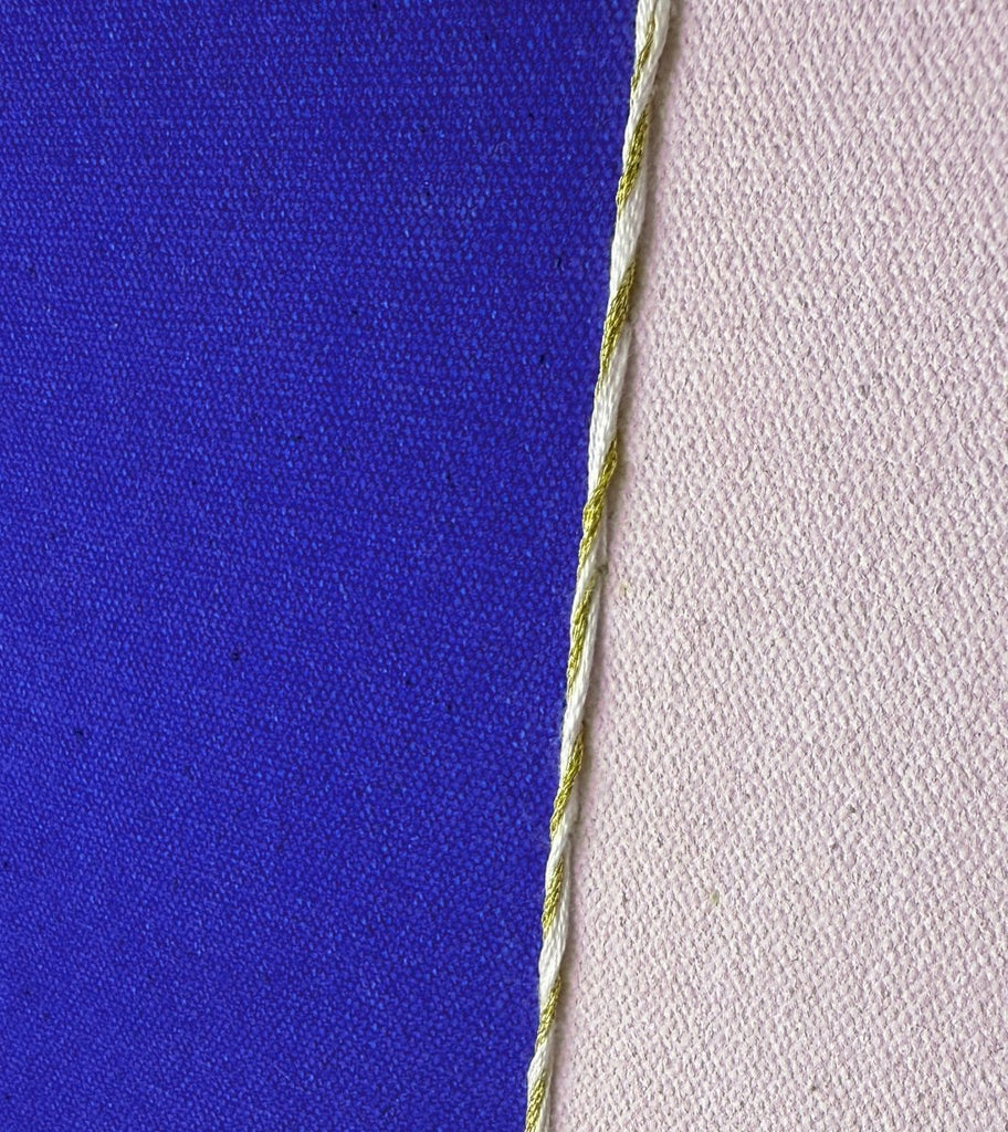 Cobalt/Lilac With Gold Swirl | 30" h x 30" w - Liza Pruitt