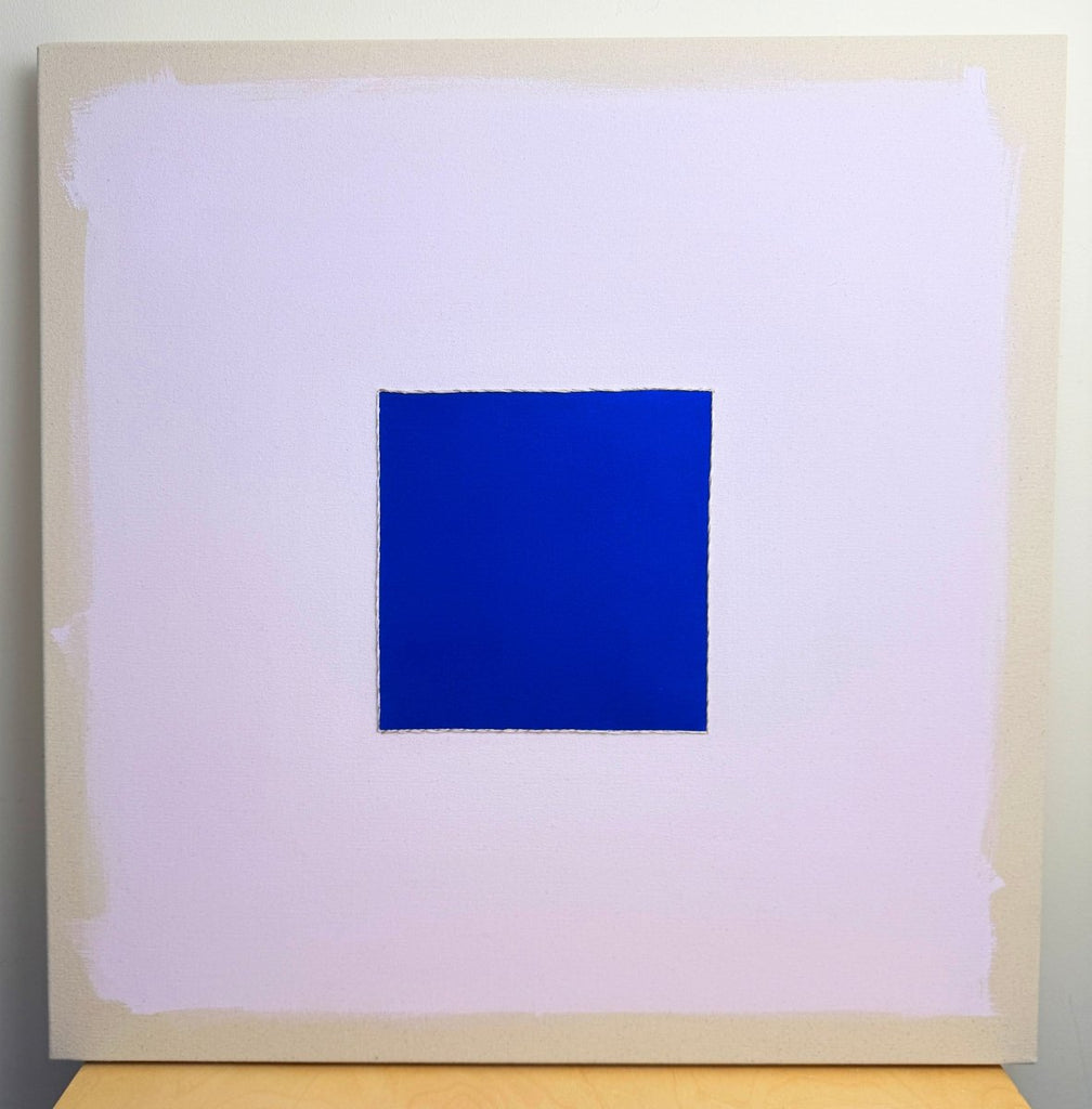 Cobalt/Lilac With Gold Swirl | 30" h x 30" w - Liza Pruitt