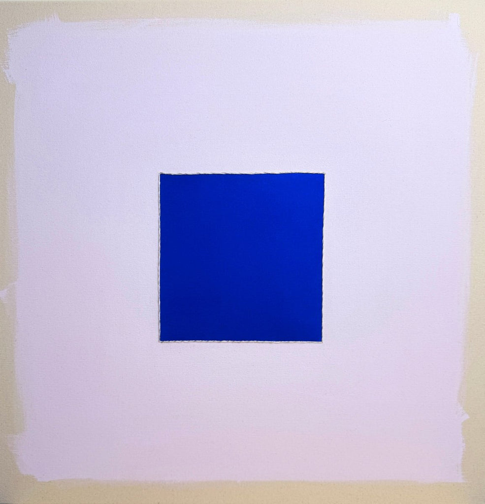 Cobalt/Lilac With Gold Swirl | 30" h x 30" w - Liza Pruitt