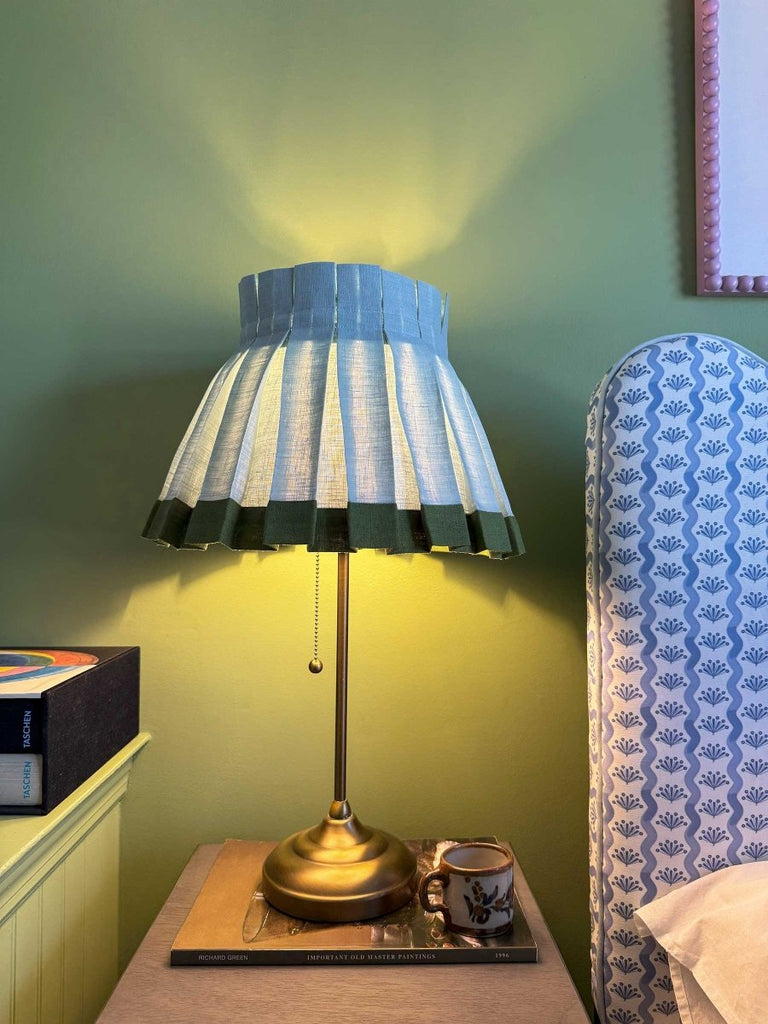 COLORBLOCK BOX PLEAT LAMPSHADE | SEAFOAM/FOREST - Liza Pruitt
