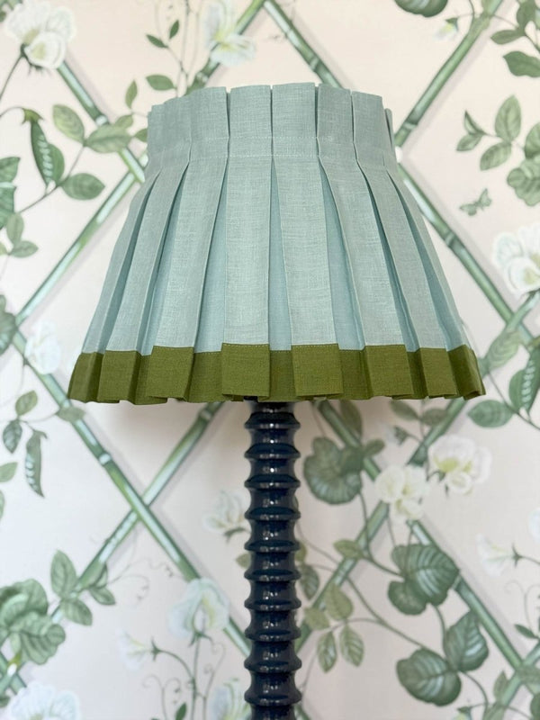 COLORBLOCK BOX PLEAT LAMPSHADE | SEAFOAM/FOREST - Liza Pruitt