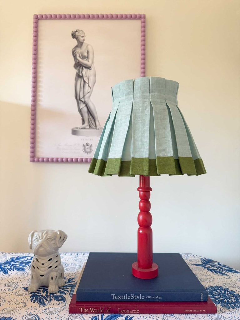 COLORBLOCK BOX PLEAT LAMPSHADE | SEAFOAM/FOREST - Liza Pruitt