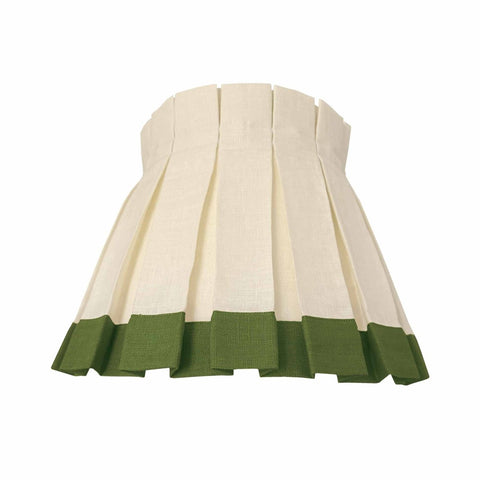COLORBLOCK CLASSIC BOX PLEAT LAMPSHADE | IVORY/FOREST - Liza Pruitt