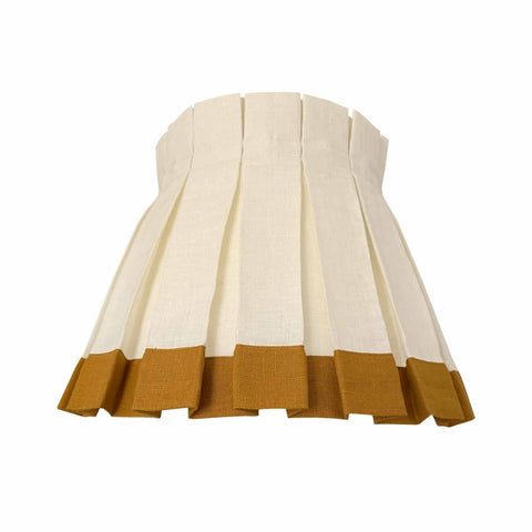 COLORBLOCK CLASSIC BOX PLEAT LAMPSHADE | IVORY/MUSTARD - Liza Pruitt