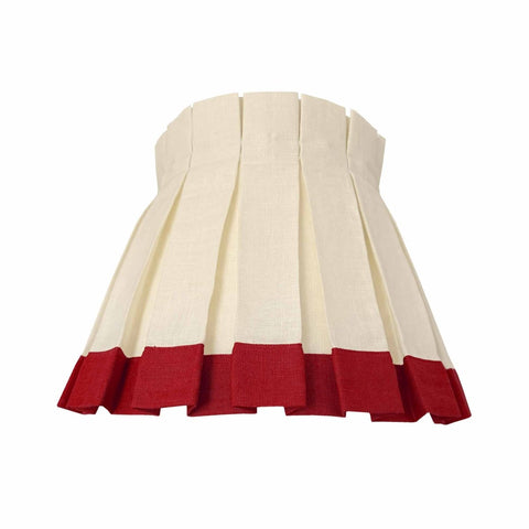 COLORBLOCK CLASSIC BOX PLEAT LAMPSHADE | IVORY/RED - Liza Pruitt