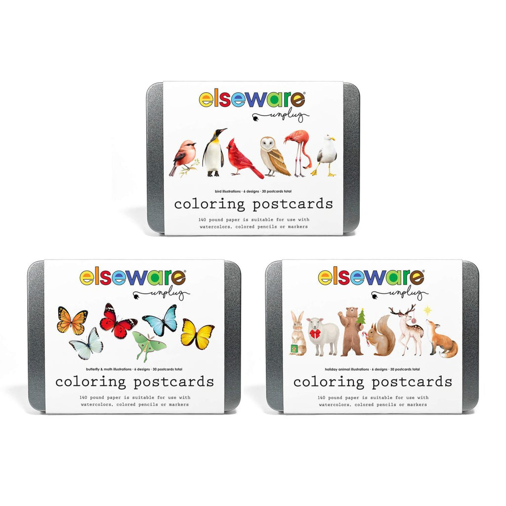 Coloring Postcards w/ 6 Designs (30 cards) - Liza Pruitt
