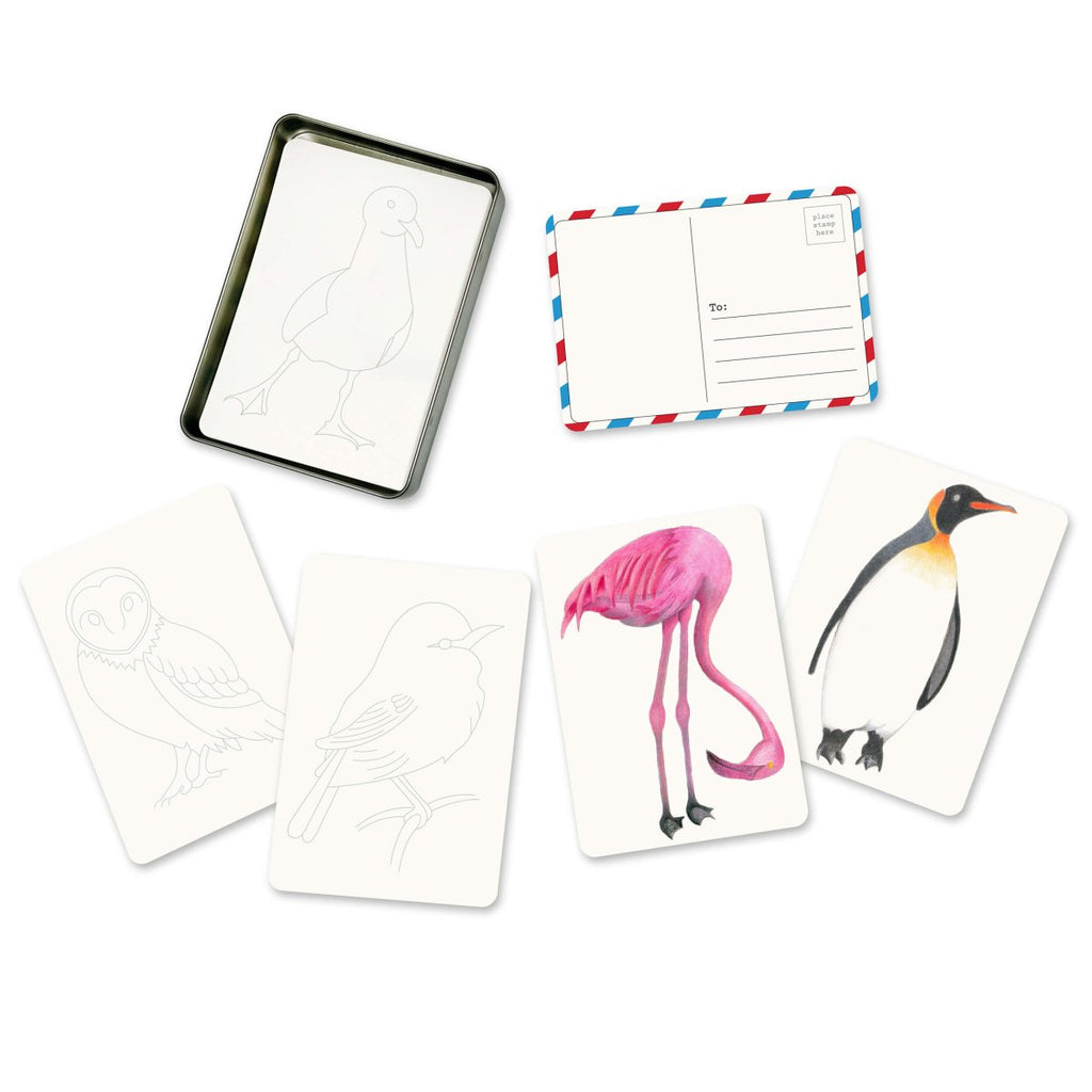 Coloring Postcards w/ 6 Designs (30 cards) - Liza Pruitt