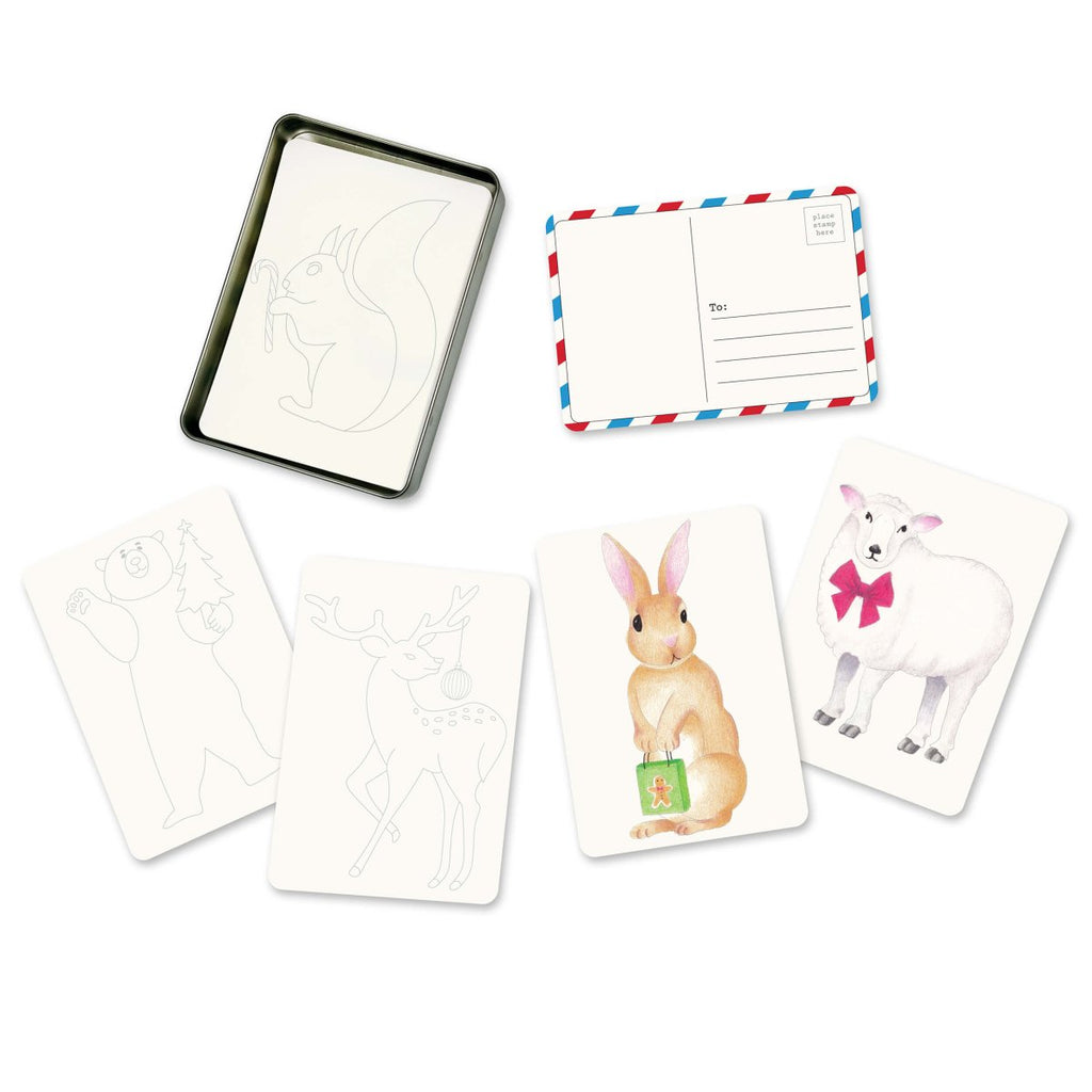Coloring Postcards w/ 6 Designs (30 cards) - Liza Pruitt