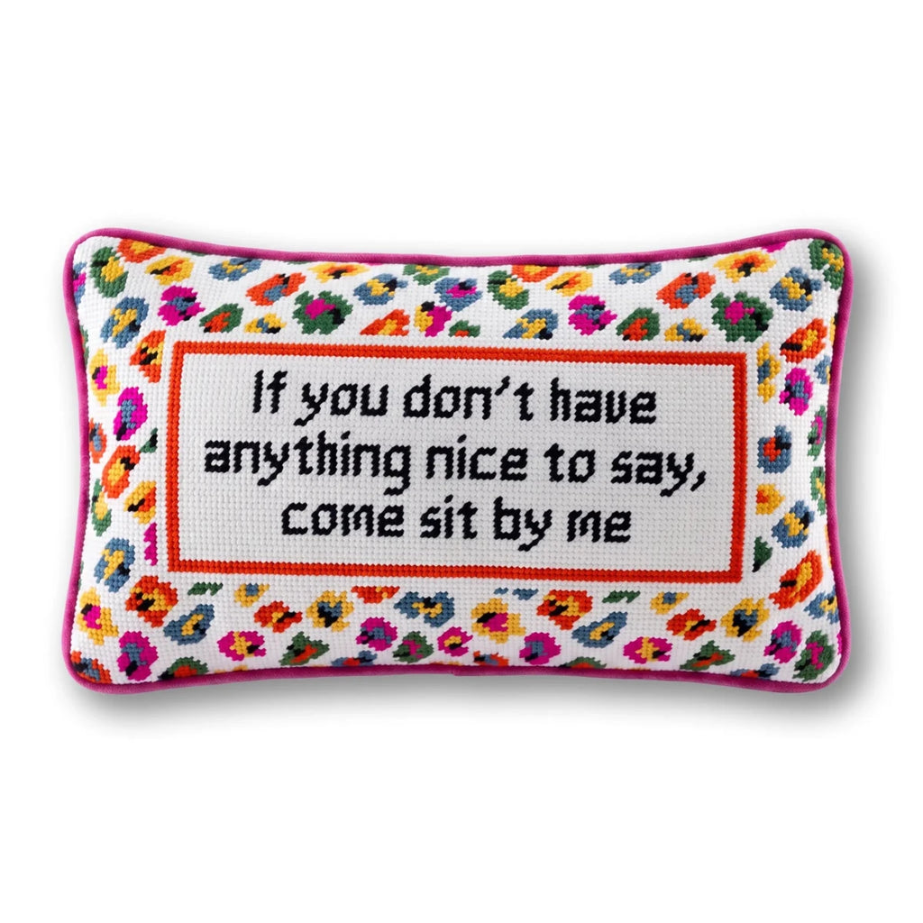 Come Sit By Me Needlepoint Pillow - Liza Pruitt