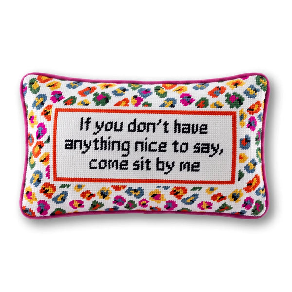 Come Sit By Me Needlepoint Pillow - Liza Pruitt
