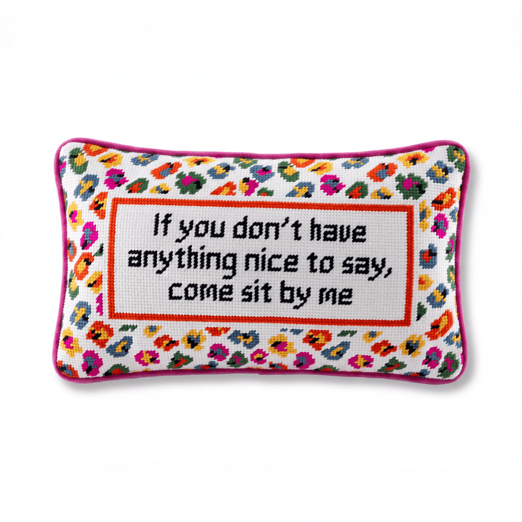 Come Sit By Me Needlepoint Pillow - Liza Pruitt