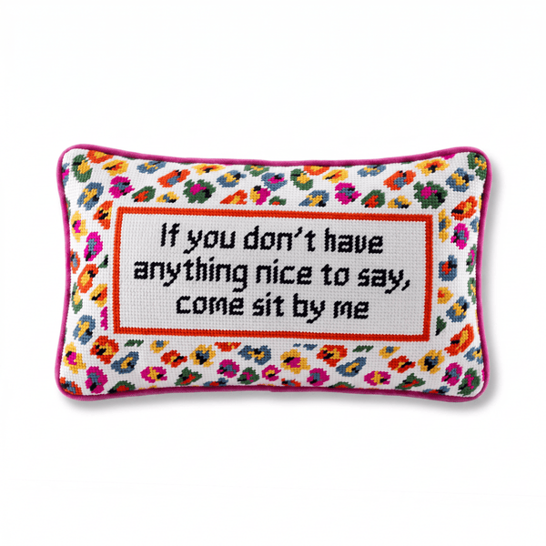 Come Sit By Me Needlepoint Pillow - Liza Pruitt