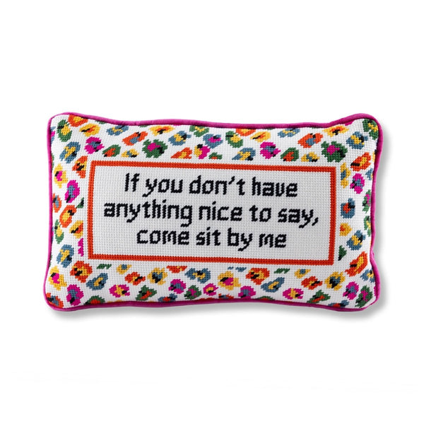 Come Sit By Me Needlepoint Pillow - Liza Pruitt