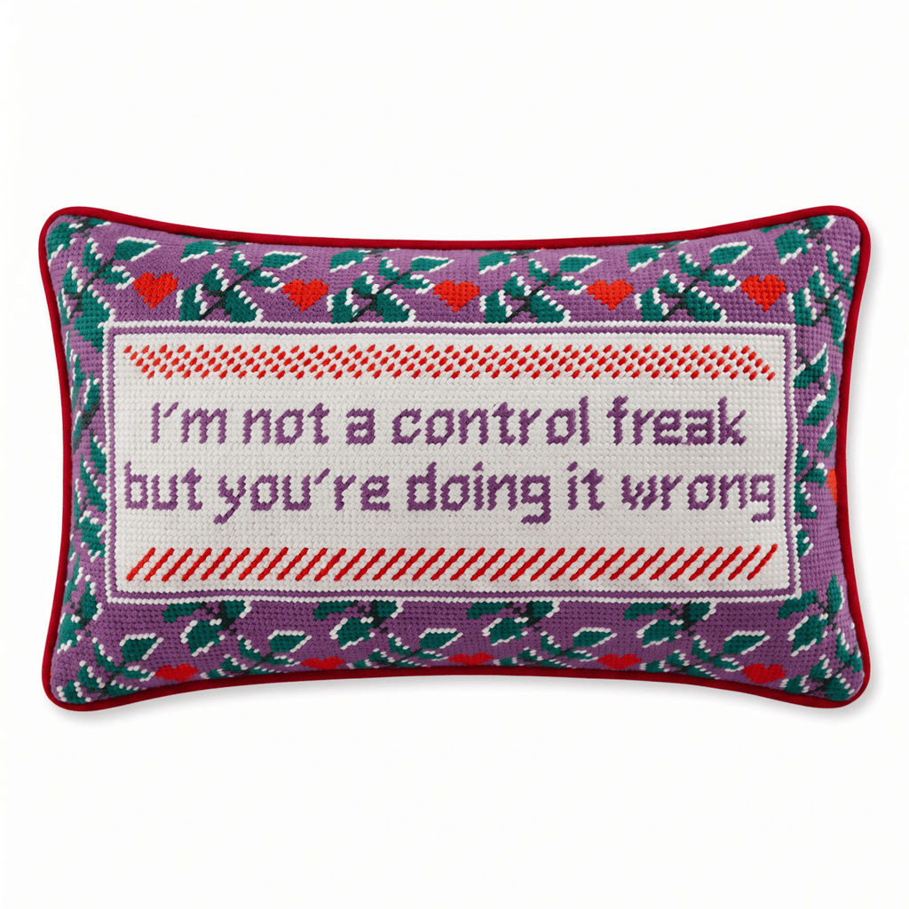 Control Freak Needlepoint Pillow - Liza Pruitt