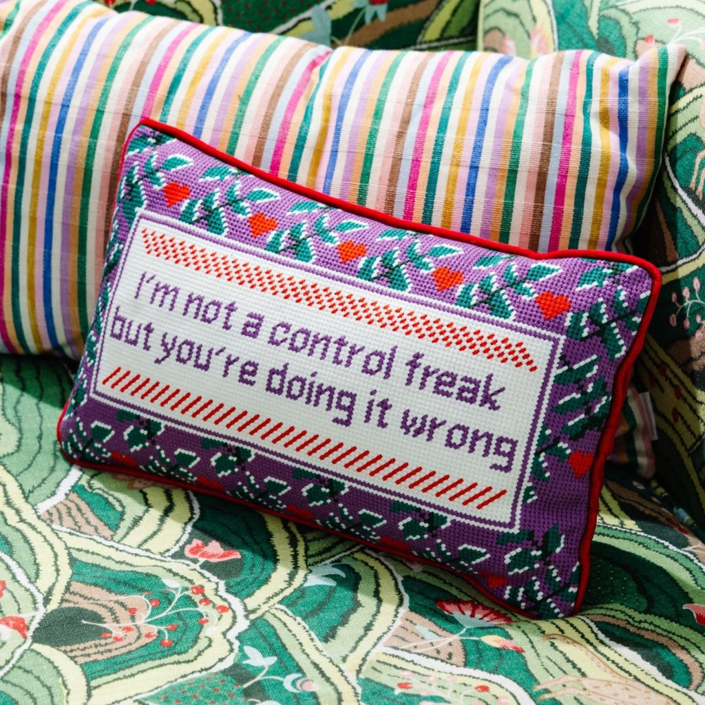 Control Freak Needlepoint Pillow - Liza Pruitt