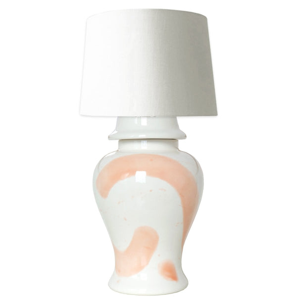 Coral Brushstroke Ginger Jar Lamp - Liza Pruitt