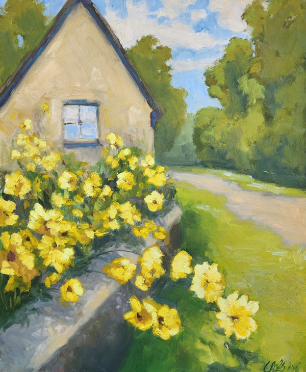 Cottage in Spring | 24" h x 20" w - Liza Pruitt