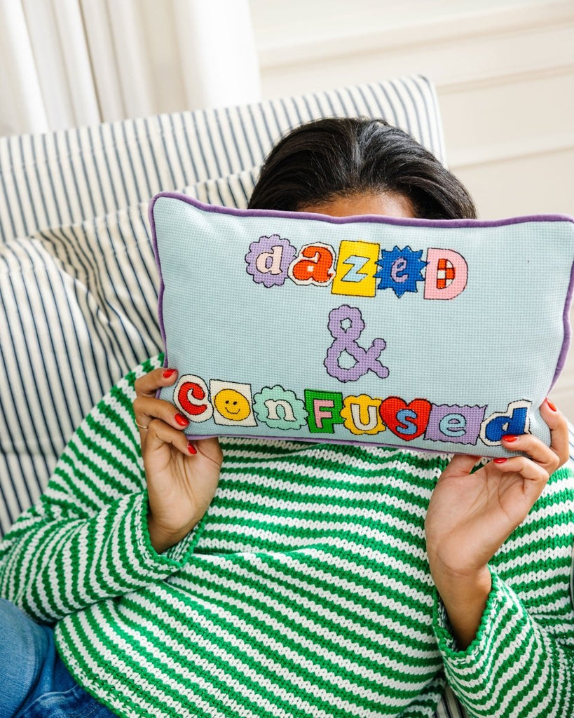Dazed & Confused Needlepoint Pillow - Liza Pruitt