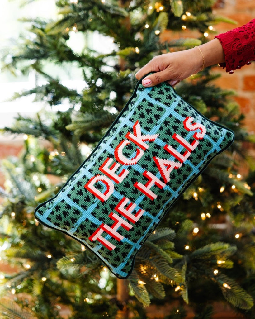 Deck the Halls Needlepoint Pillow - Liza Pruitt