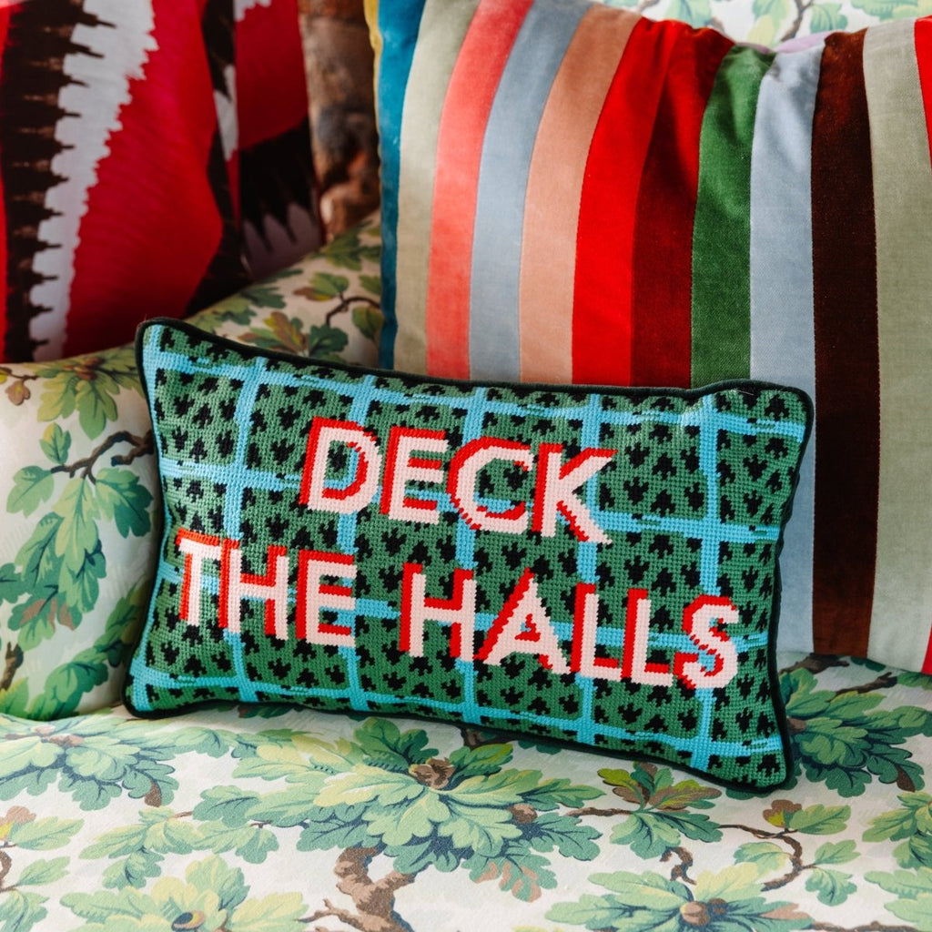 Deck the Halls Needlepoint Pillow - Liza Pruitt