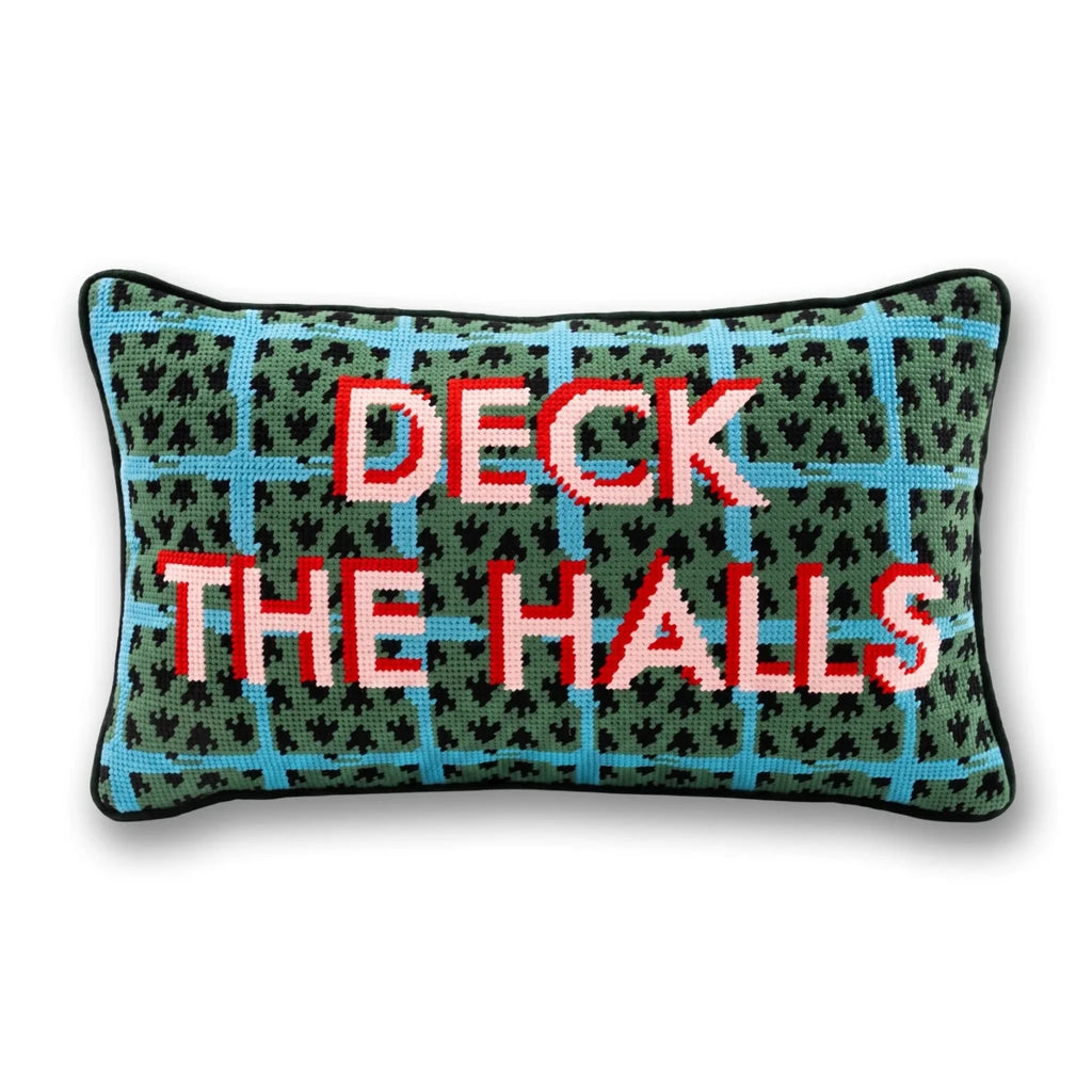 Deck the Halls Needlepoint Pillow - Liza Pruitt