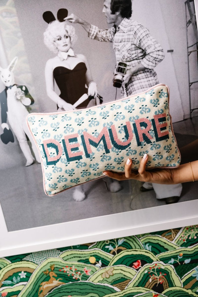 Demure Needlepoint Pillow - Liza Pruitt