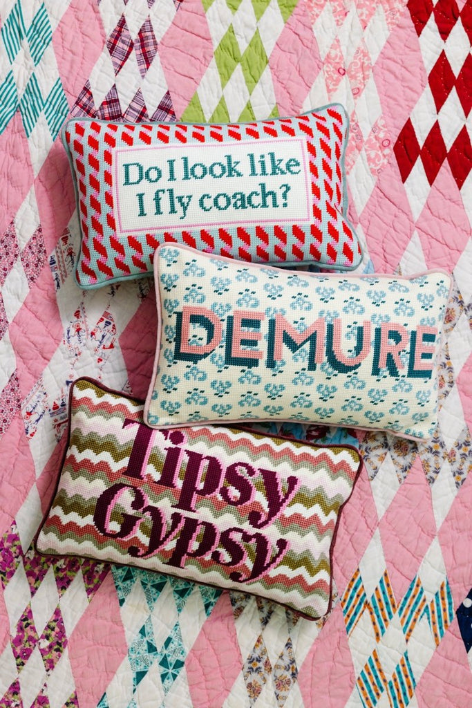 Demure Needlepoint Pillow - Liza Pruitt